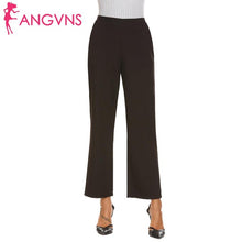 Load image into Gallery viewer, 2018 Women Trousers High Waist Loose Trousers Elegant Brand Womens Trousers Vertical Wide Leg Pants Black